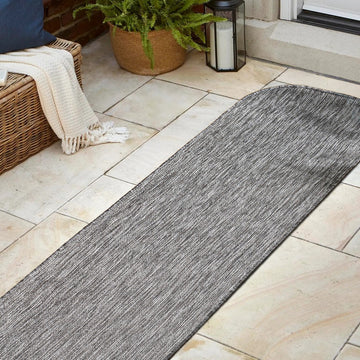 Miles Modern Minimalist Radius Corner Solid Indoor/Outdoor Area Rug